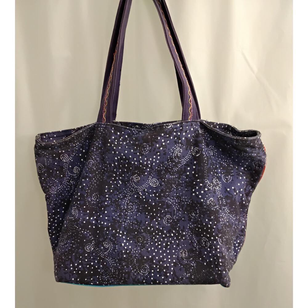 Laurel Burch "Ocean View" Patchwork Canvas Handba… - image 2